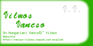 vilmos vancso business card